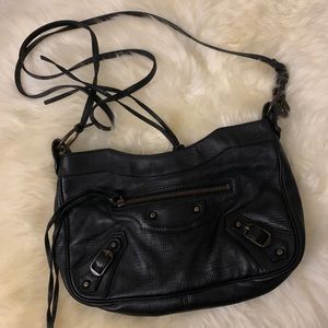 Balenciaga classic hip bag lizard black